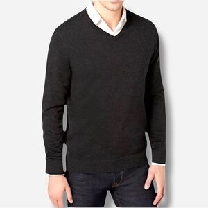🏈New🏈Alfani Mens Heather Gray V-neck Sweater XXL